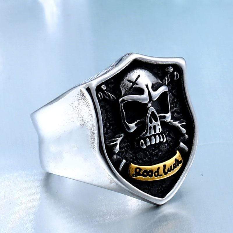 Men's Punk Good Luck Skull Rings - Image 5