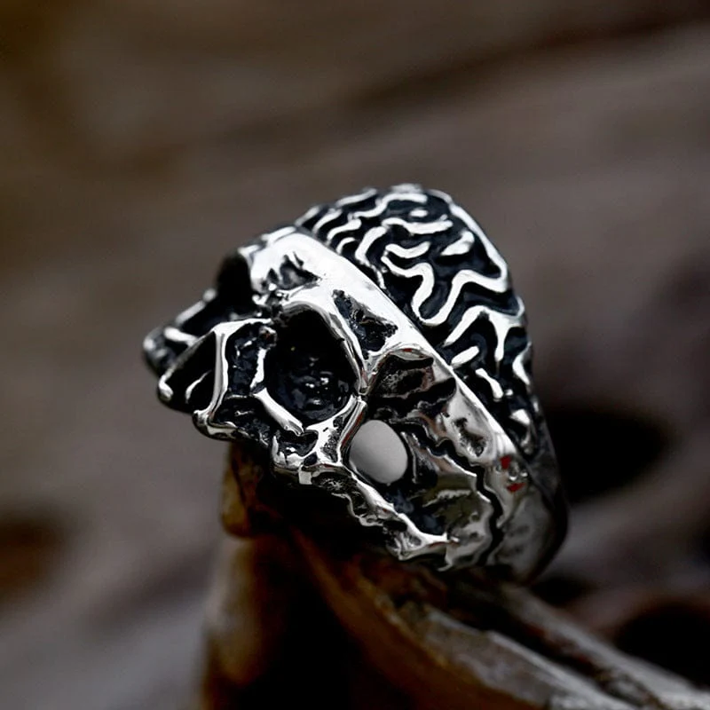 Men's Punk Half-face Skull RIng - Image 2