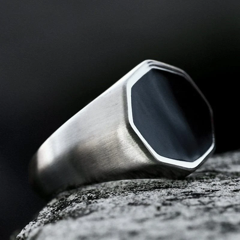 Men's Punk Hexagonal Ring - Image 4
