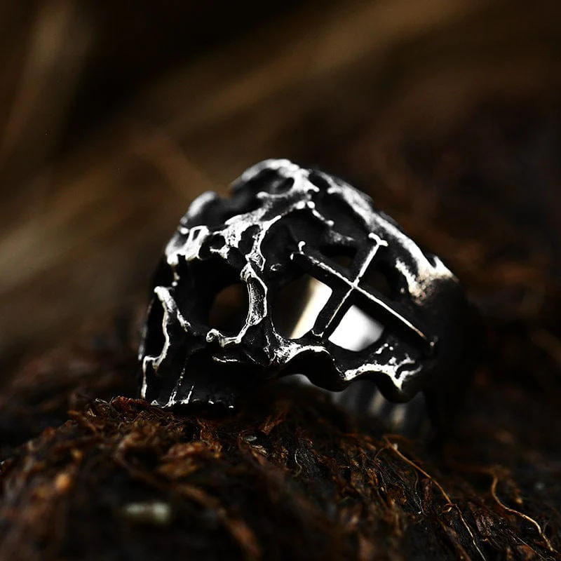 Men's Punk Hollow Skull Ring - Image 2