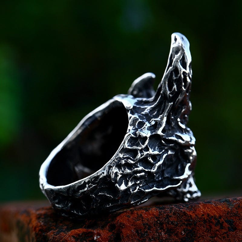 Men's Punk Horned Skull Ring - Image 4