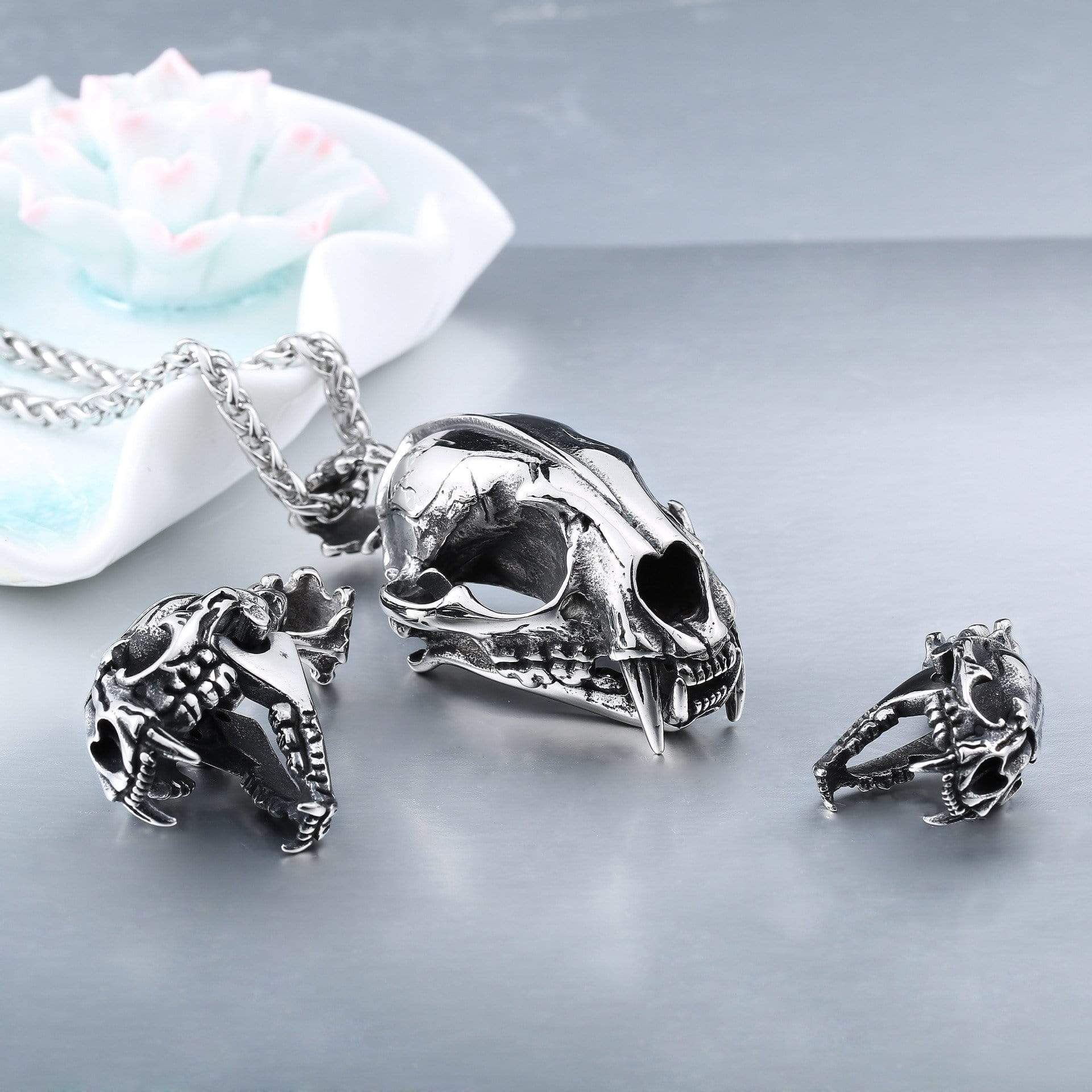 Men's Punk Ice Age Smilodon Necklaces - Image 3