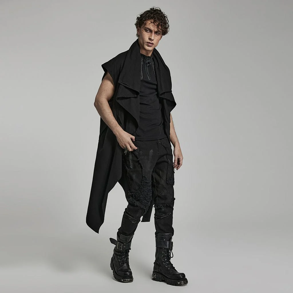 Men's Punk Irregular Ripped Casual Vest - Image 2