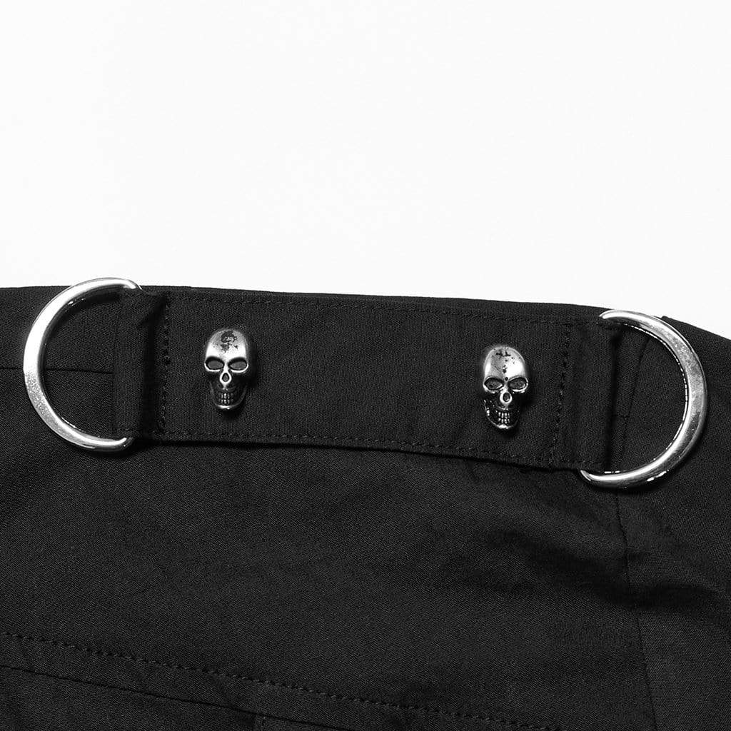 Men's Punk Irregular Skull Buckle Shirt - Image 6
