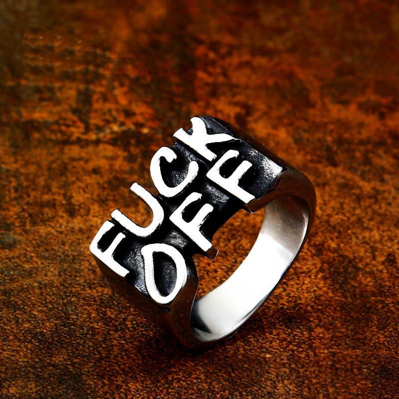 Men's Punk Letter Ring - Image 4