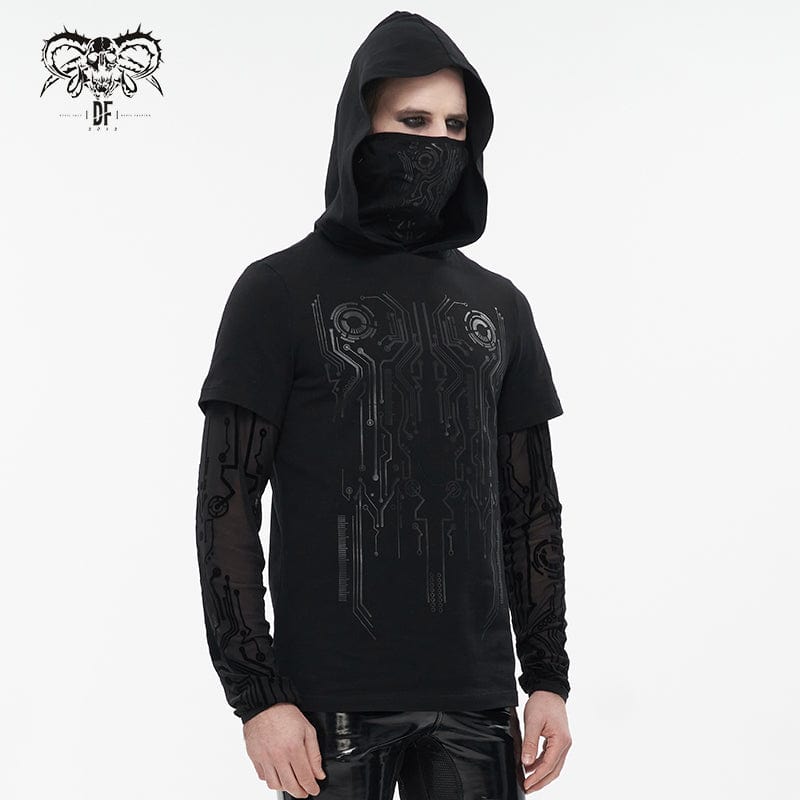 Men's Punk Mechanical Printed Two-piece Hoodies - Image 4