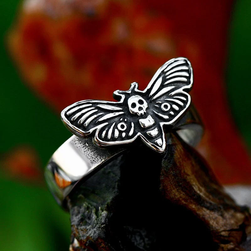 Men's Punk Moth Ring - Image 2