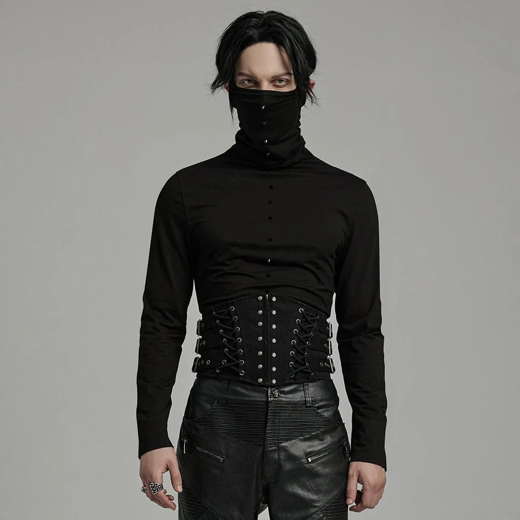 Men's Punk Multi-buckles Studded Lace-up Harness