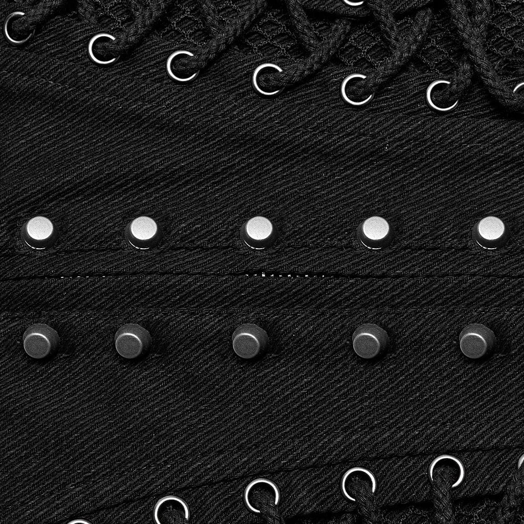 Men's Punk Multi-buckles Studded Lace-up Harness - Image 8