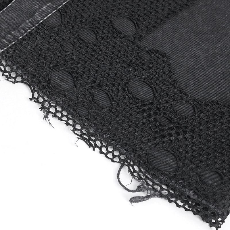 Men's Punk Multi-chain Distressed Vest - Image 12