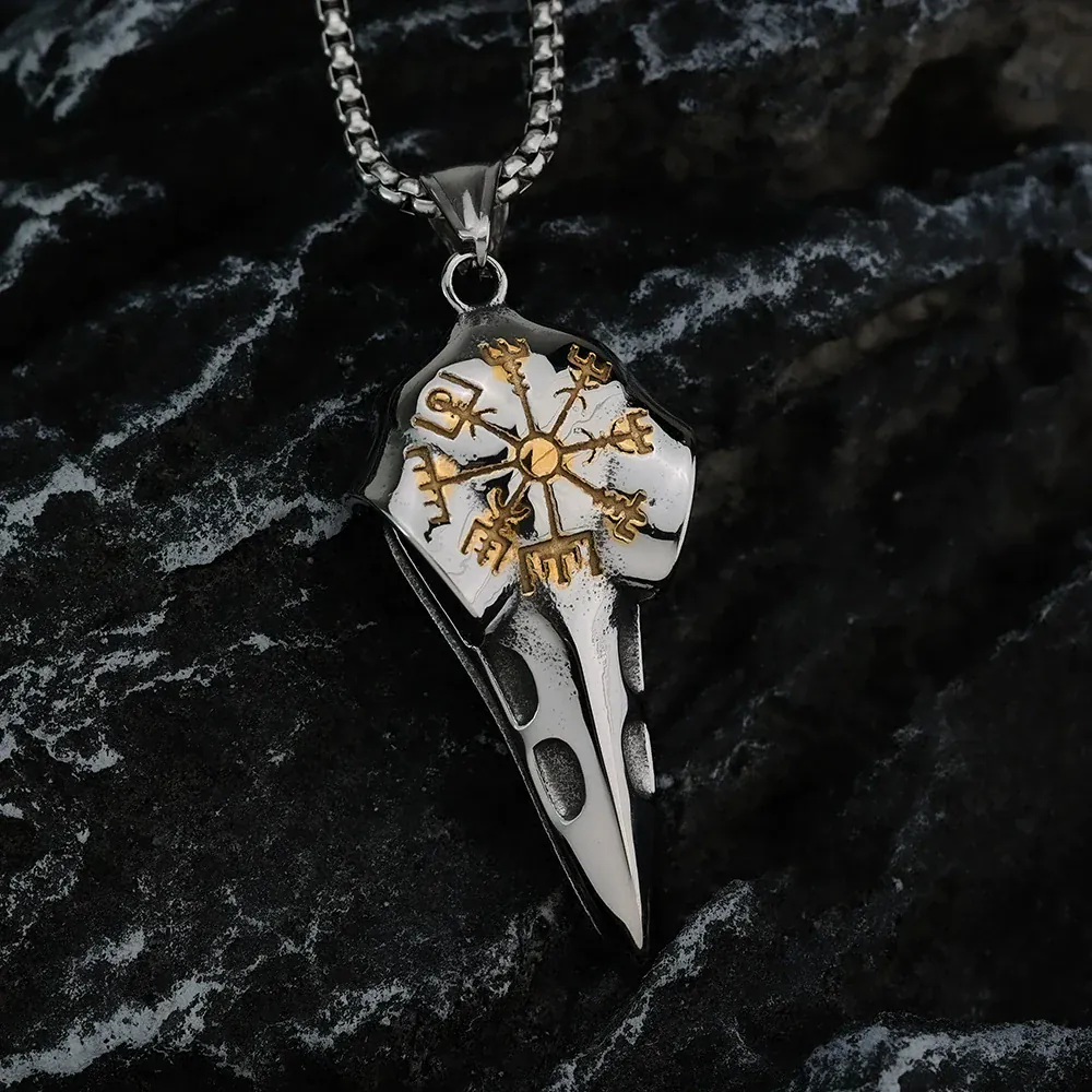 Men's Punk Norse Mythology Vidarr's Arrow & Runes Necklace - Image 2