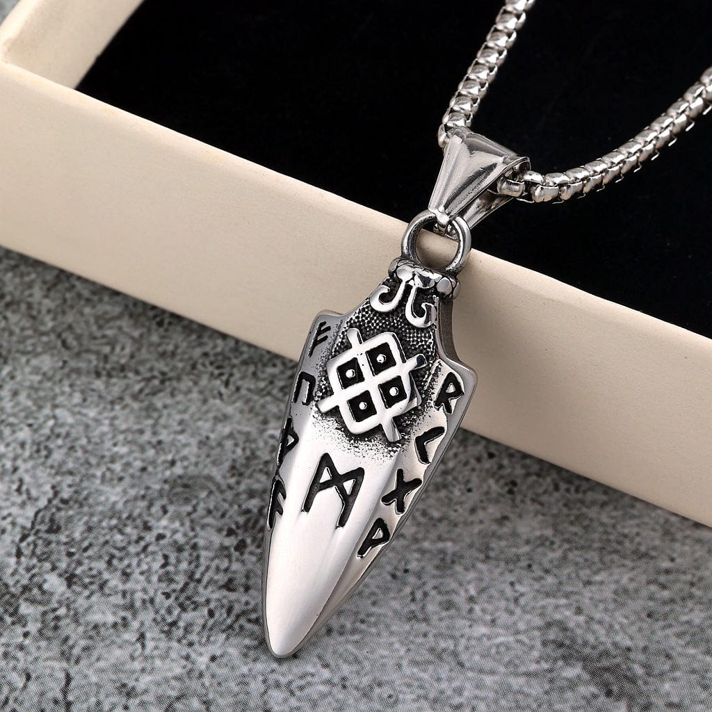 Men's Punk Norse Runes Arrow Necklace