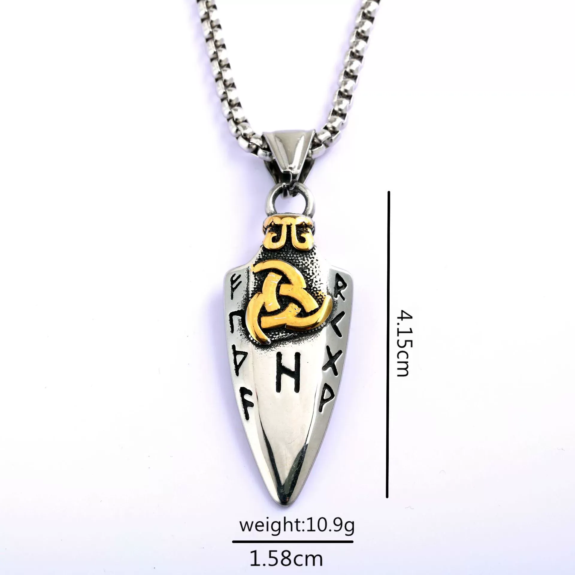 Men's Punk Norse Runes Arrow Necklace - Image 6