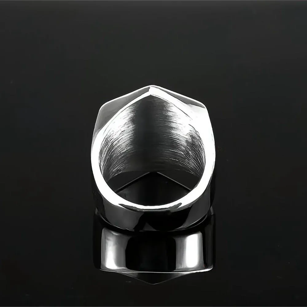 Men's Punk Norse Runes Geometric Hexagon Ring - Image 4