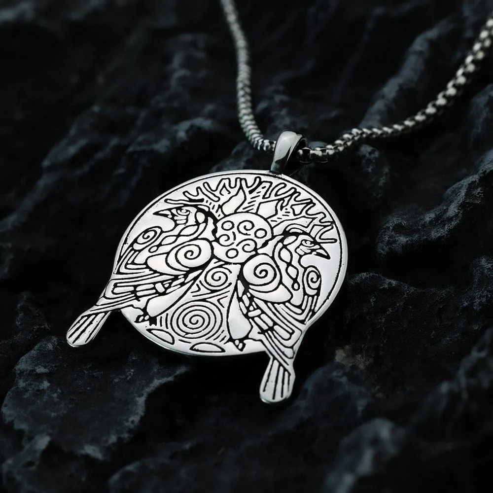 Men's Punk Odin's Ravens & Celtic Tree of Life Necklace - Image 4