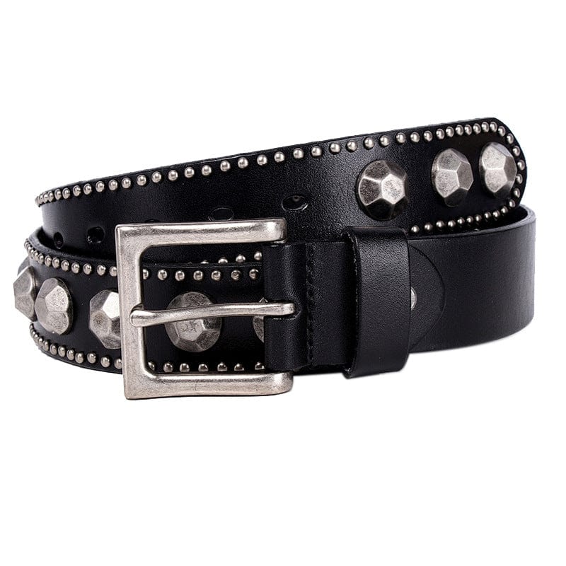 Men's Punk Pagoda Rivets Leather Belt - Image 3