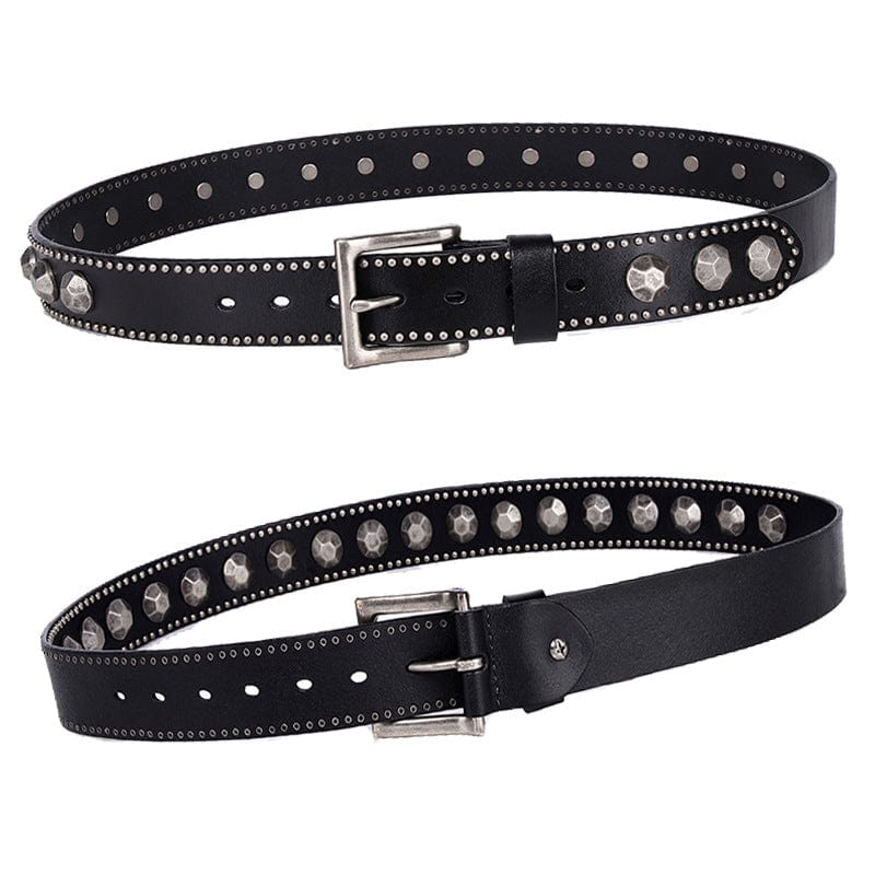 Men's Punk Pagoda Rivets Leather Belt - Image 5