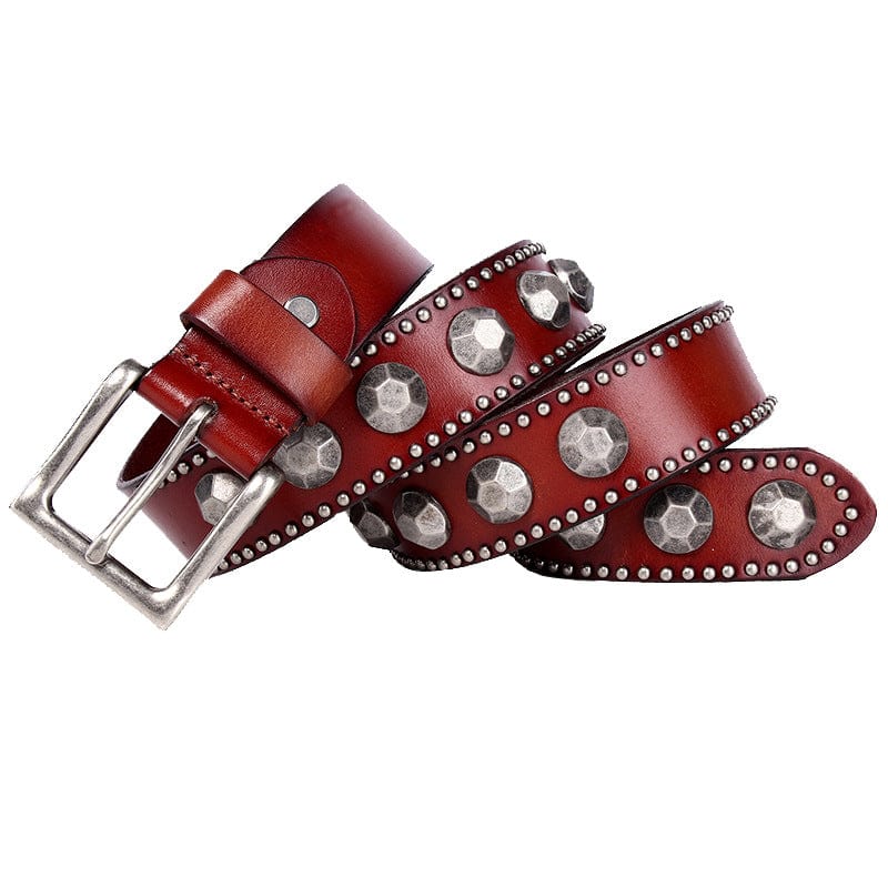 Men's Punk Pagoda Rivets Leather Belt - Image 7