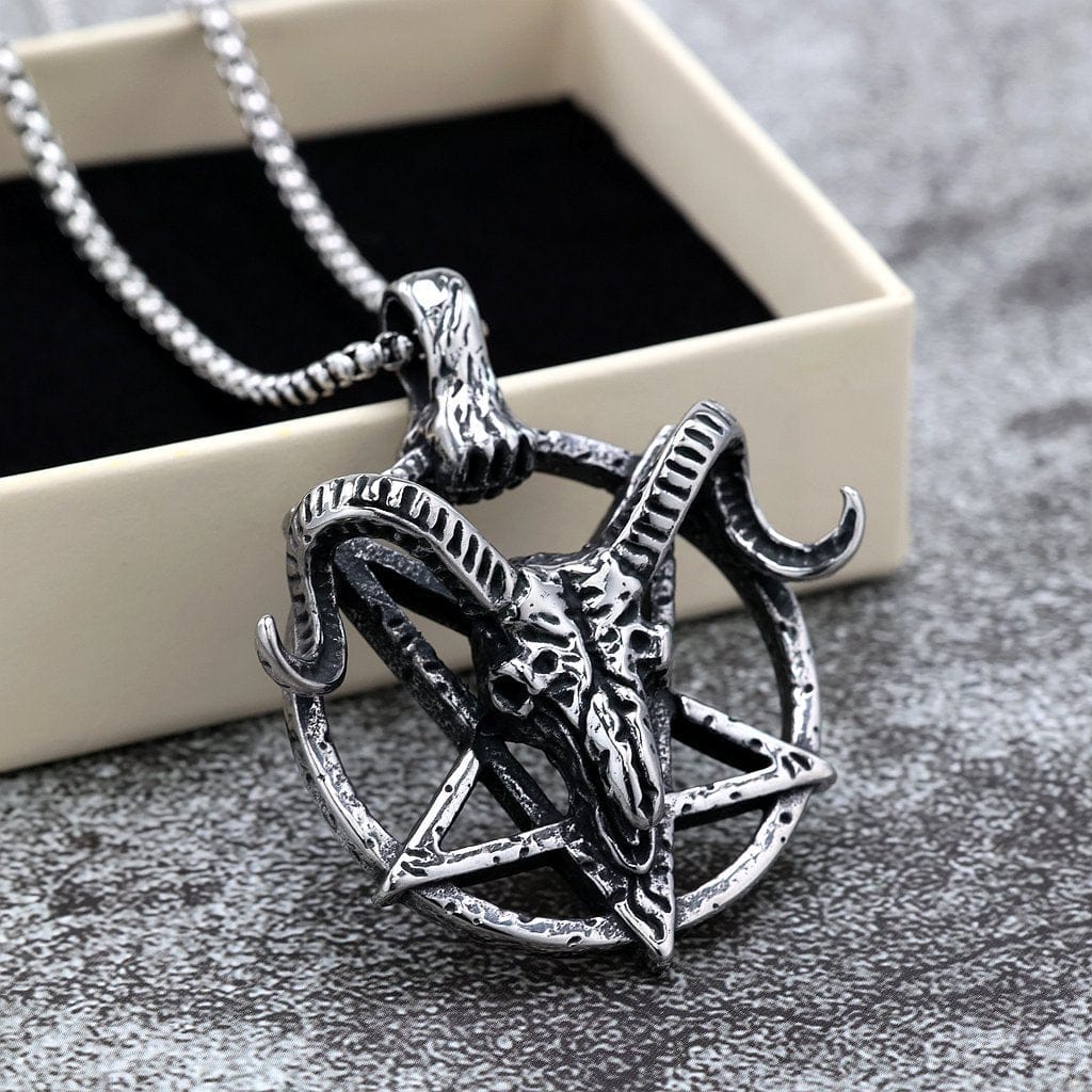 Men's Punk Pentagram Goat Head Necklace