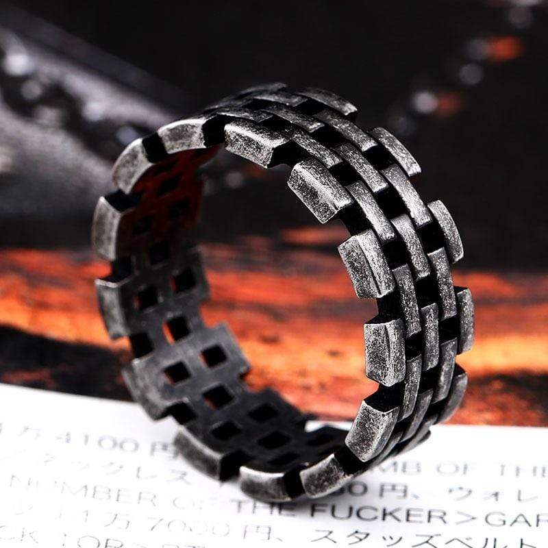 Men's Punk Pierced Chains Rings - Image 2