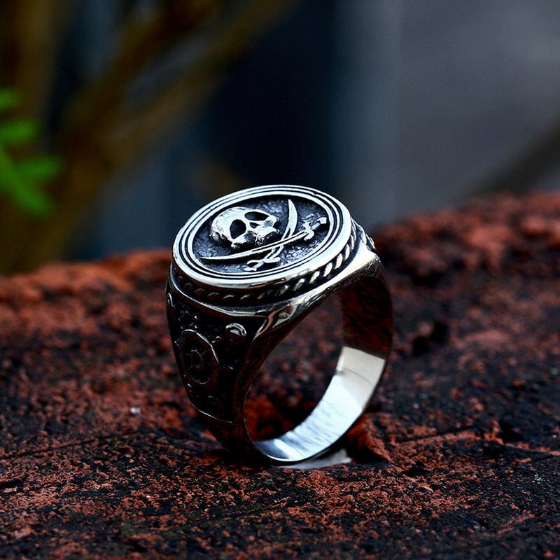 Men's Punk Pirate Skull Ring - Image 2