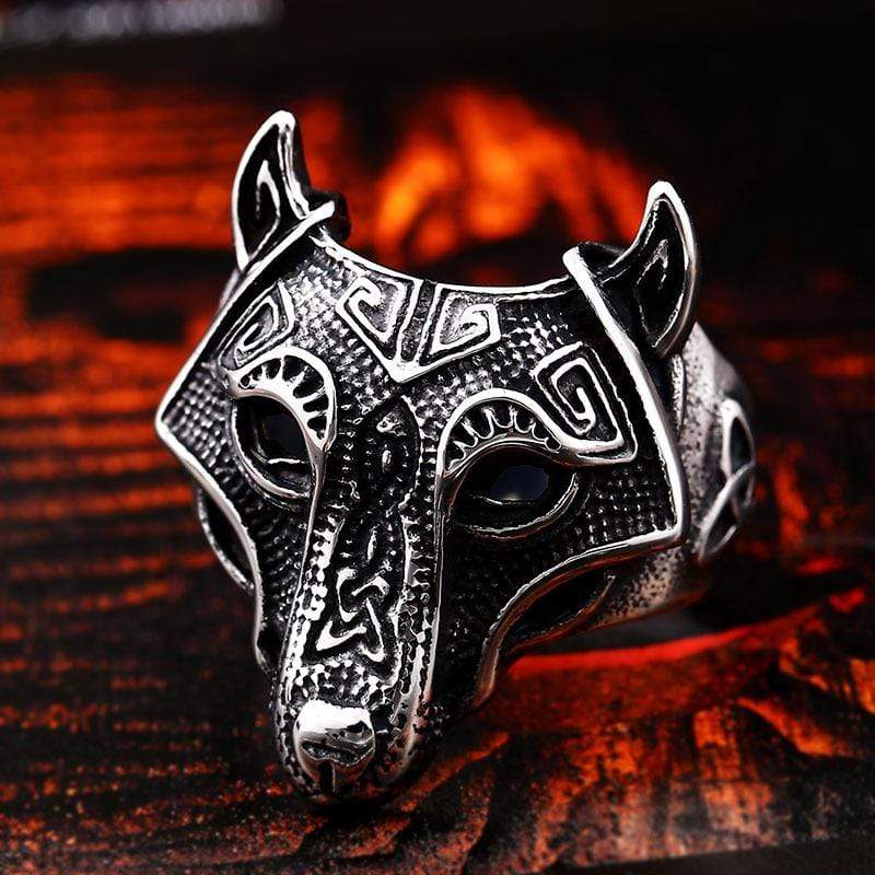 Men's Punk Pirate Wolf Rings - Image 3