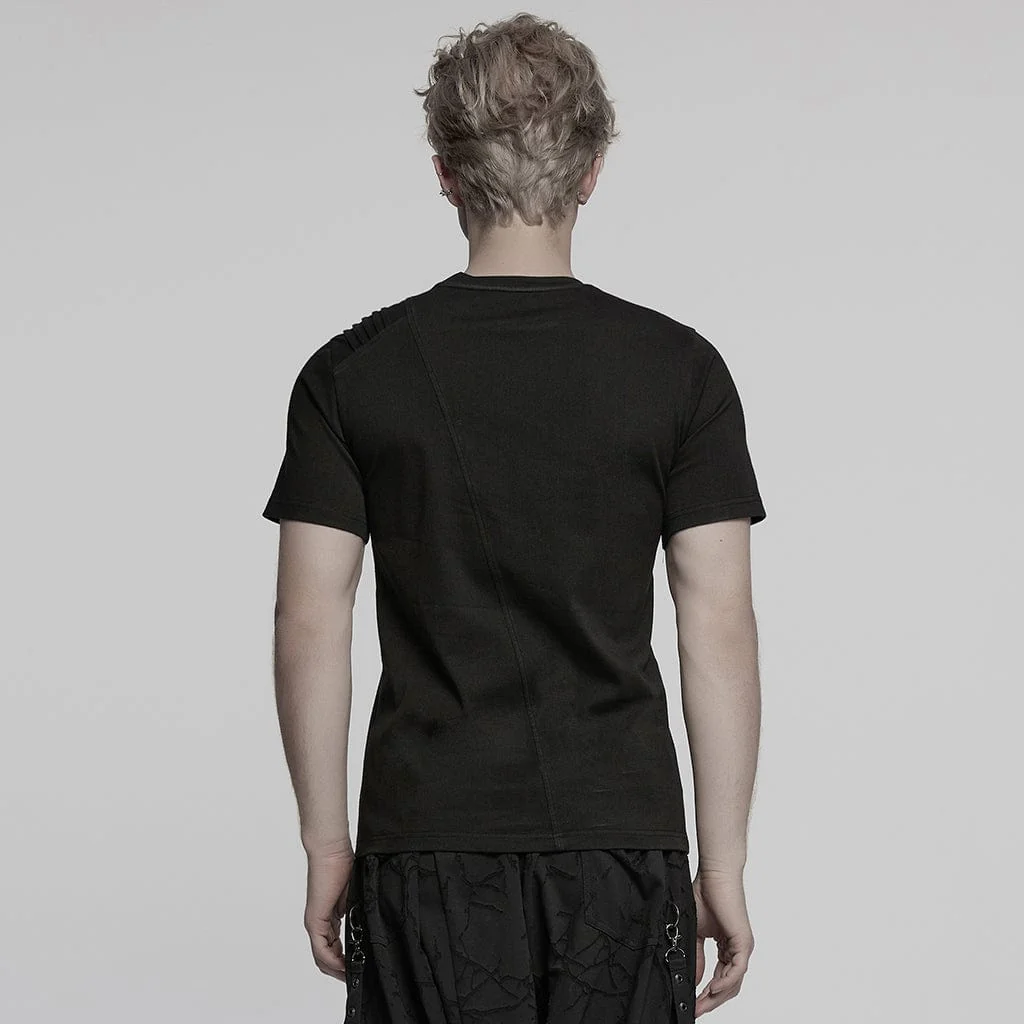 Men's Punk Pocket Denim T-shirt - Image 3