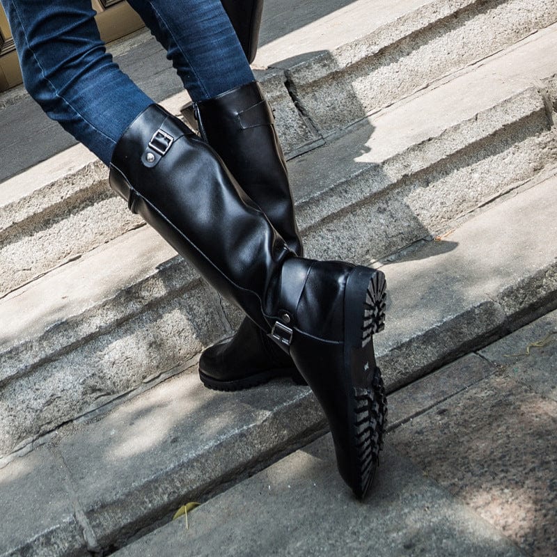 Men's Punk Pointed-toe High Leg Boots - Image 4
