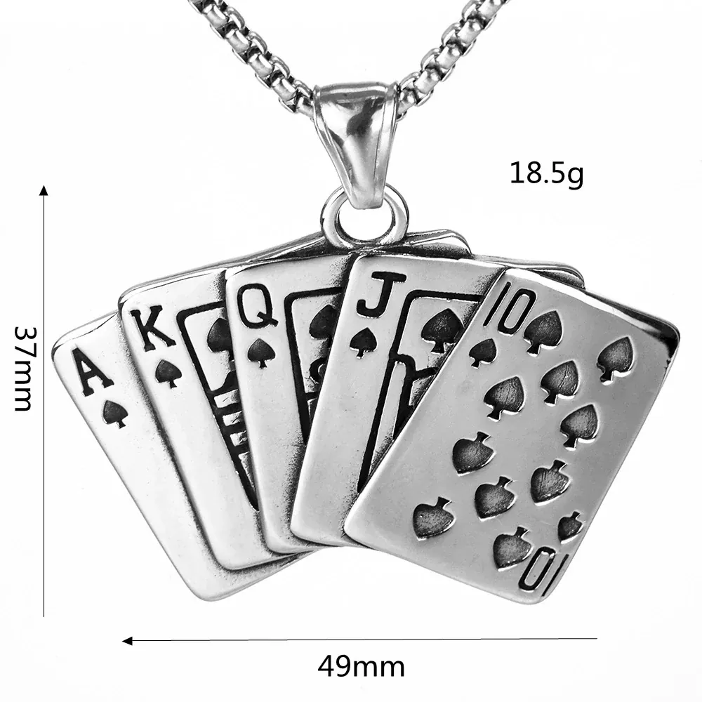 Men's Punk Poker Straight Flush Necklace - Image 5