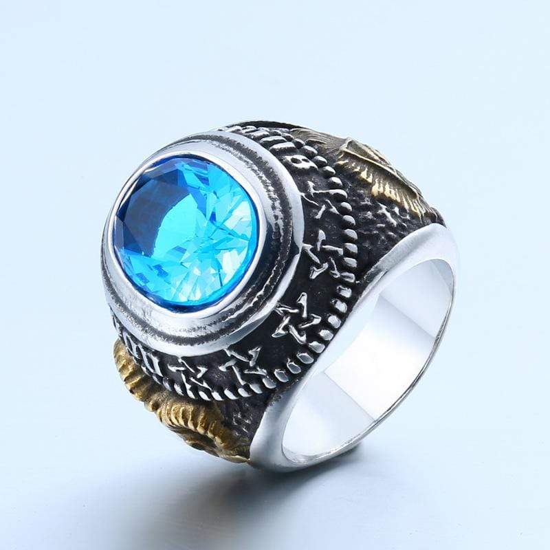 Men's Punk Rhinestone Goat Rings - Image 5