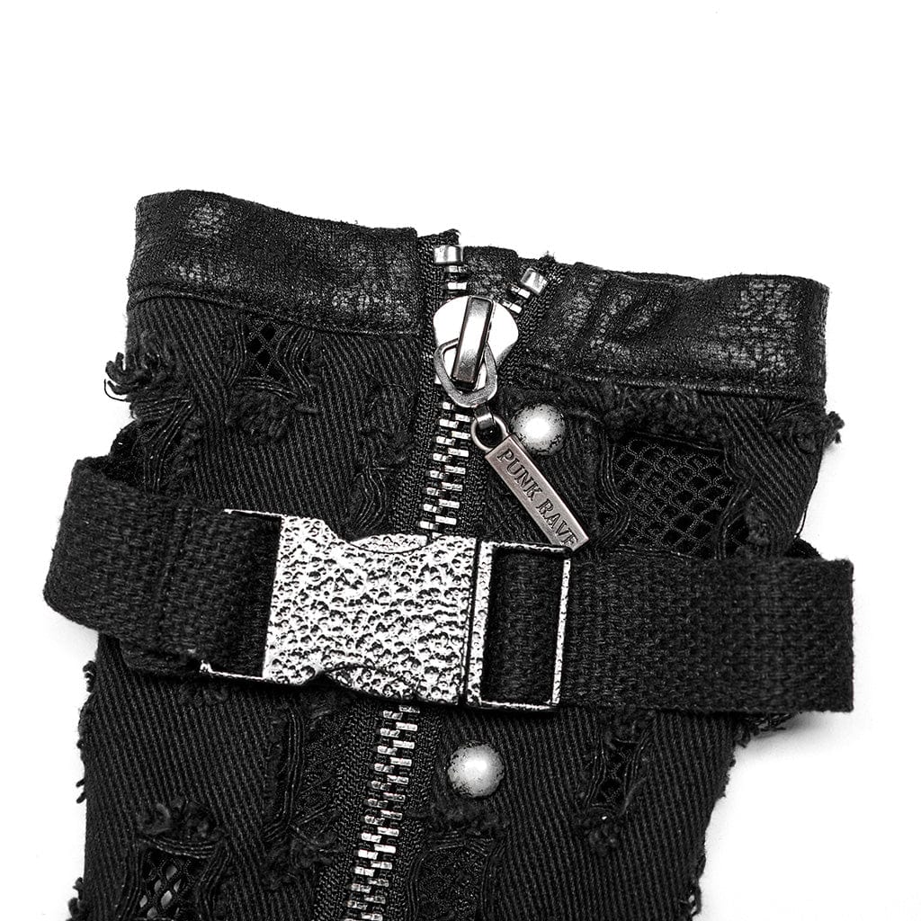 Men's Punk Ripped Gloves with Detachable Buckle - Image 6