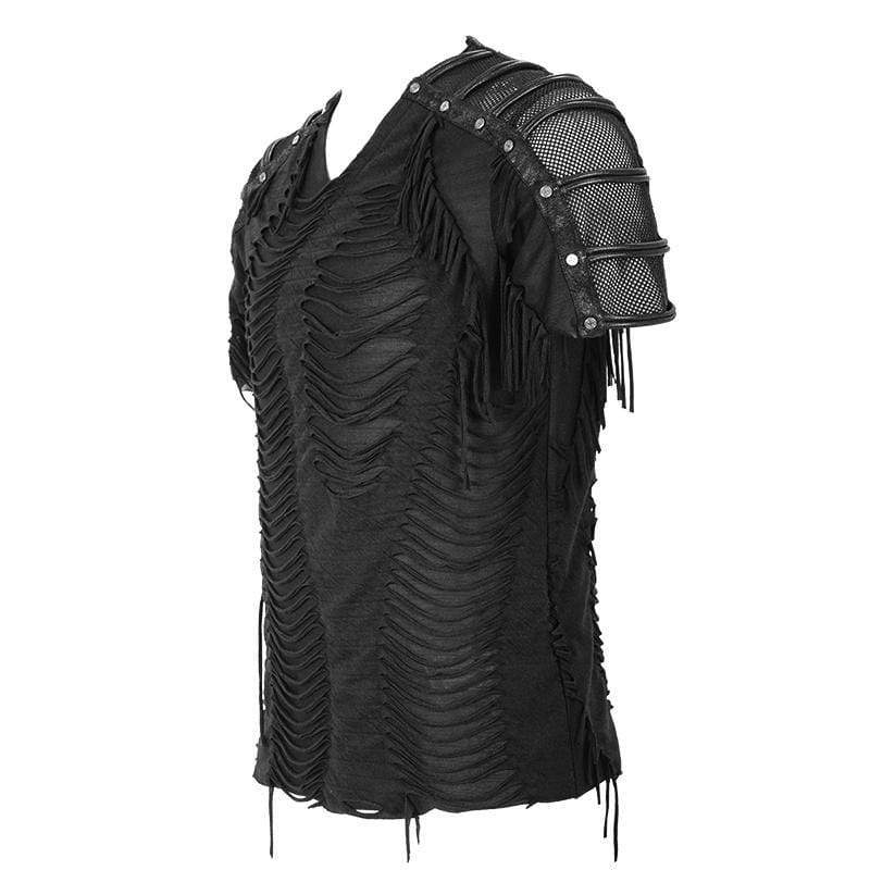 Men's Punk Ripped Mesh T-shirts - Image 6