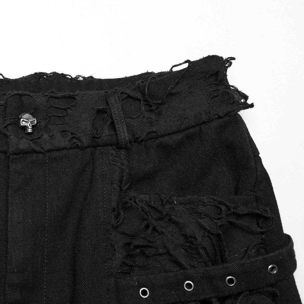 Men's Punk Ripped Straight Pants - Image 6