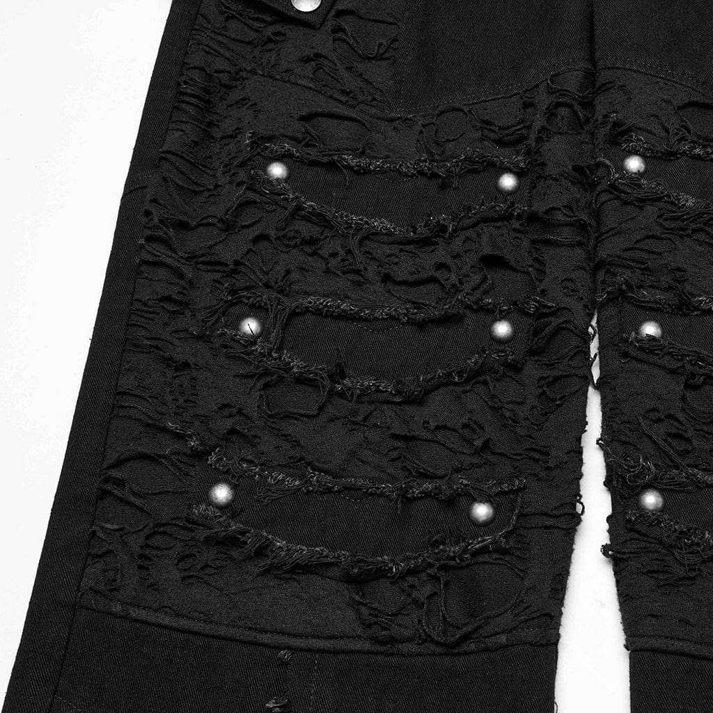 Men's Punk Ripped Straight Pants - Image 8