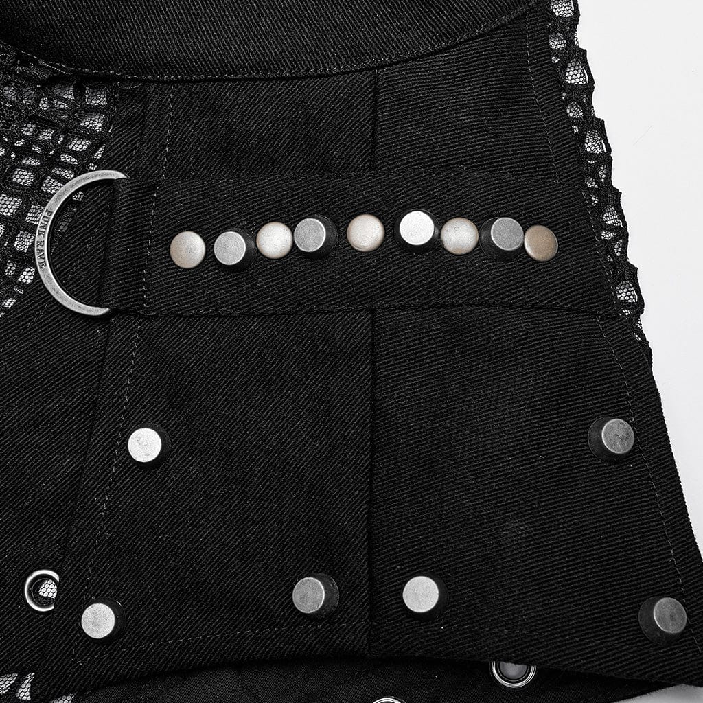 Men's Punk Rivet Mesh Tank Top - Image 7