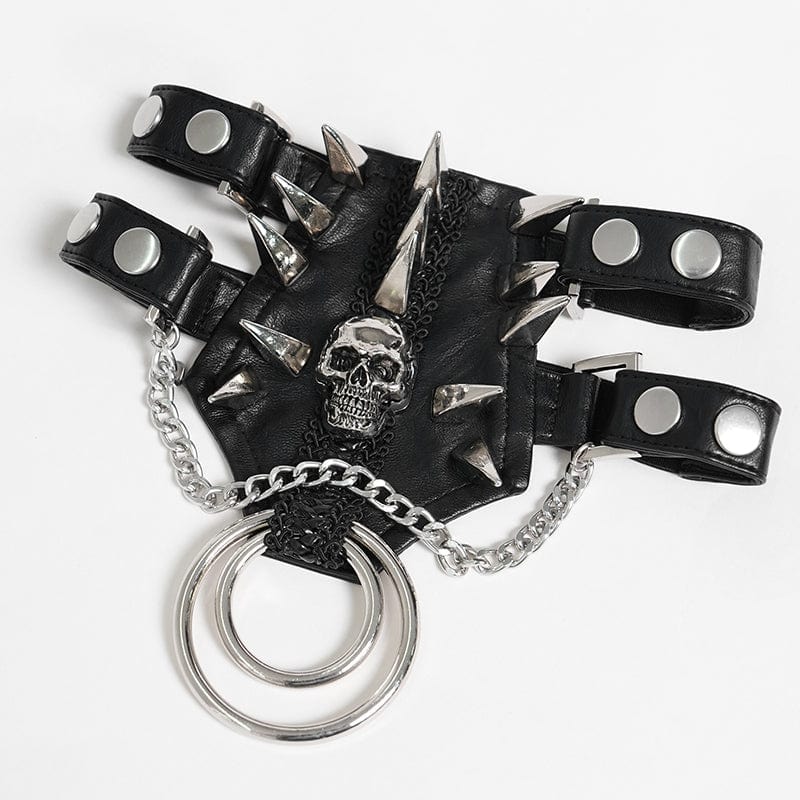Men's Punk Rivet Skull Layered Choker - Image 7