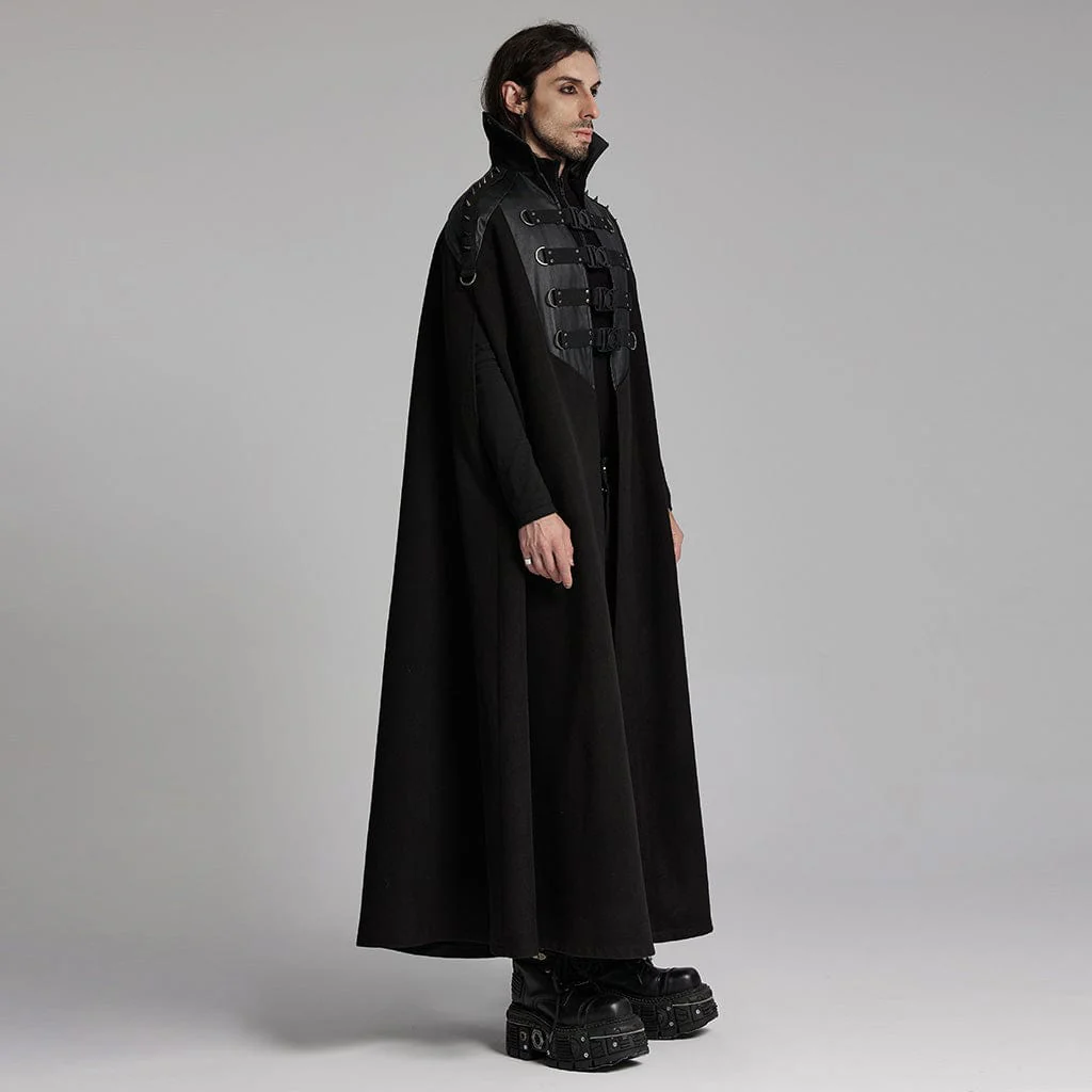 Men's Punk Rivets Buckle-up Eyelets Cape - Image 2