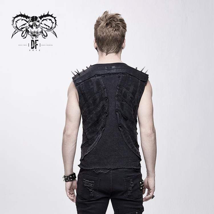 Men's Punk Rivets Lacing Vest - Image 2