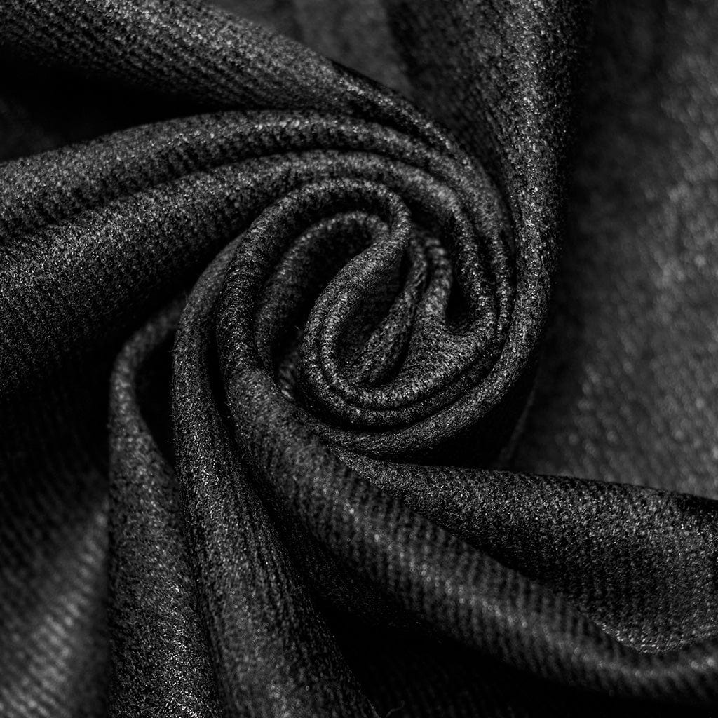 Men's Punk Rock Stand Collar Mesh Splice Black Grey Vest - Image 6