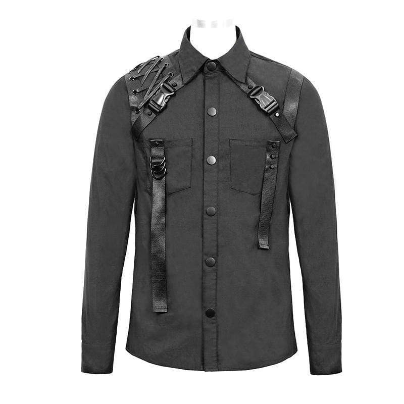 Men's Punk Ropes Buckle Belts Shirts - Image 4
