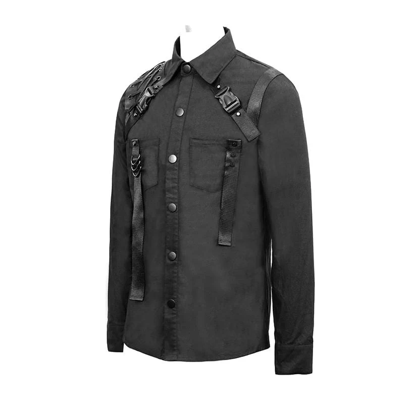 Men's Punk Ropes Buckle Belts Shirts - Image 6