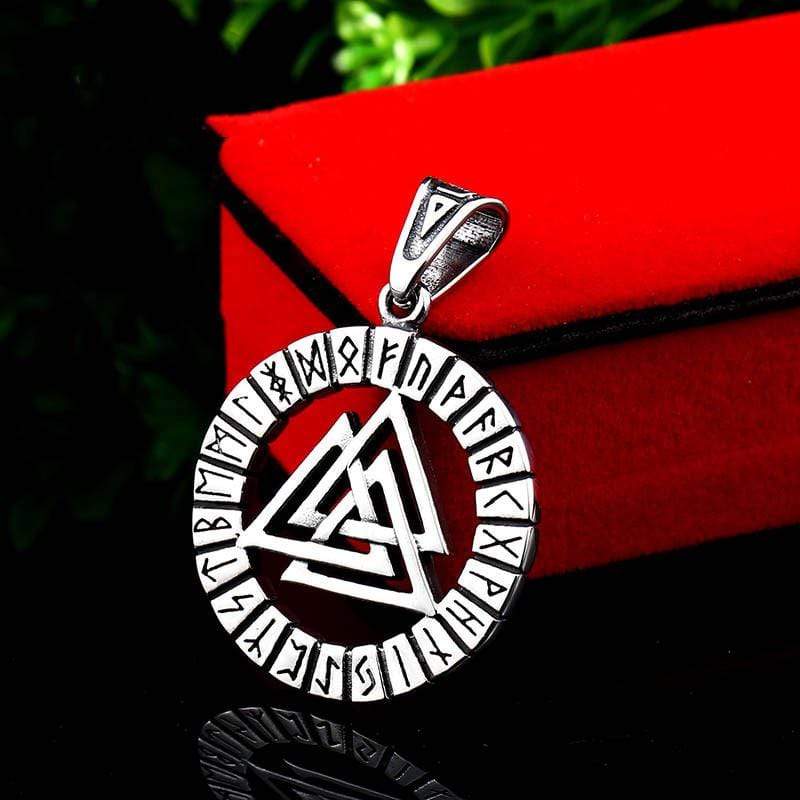 Men's Punk Rune Overlapped Triangle Necklace - Image 3