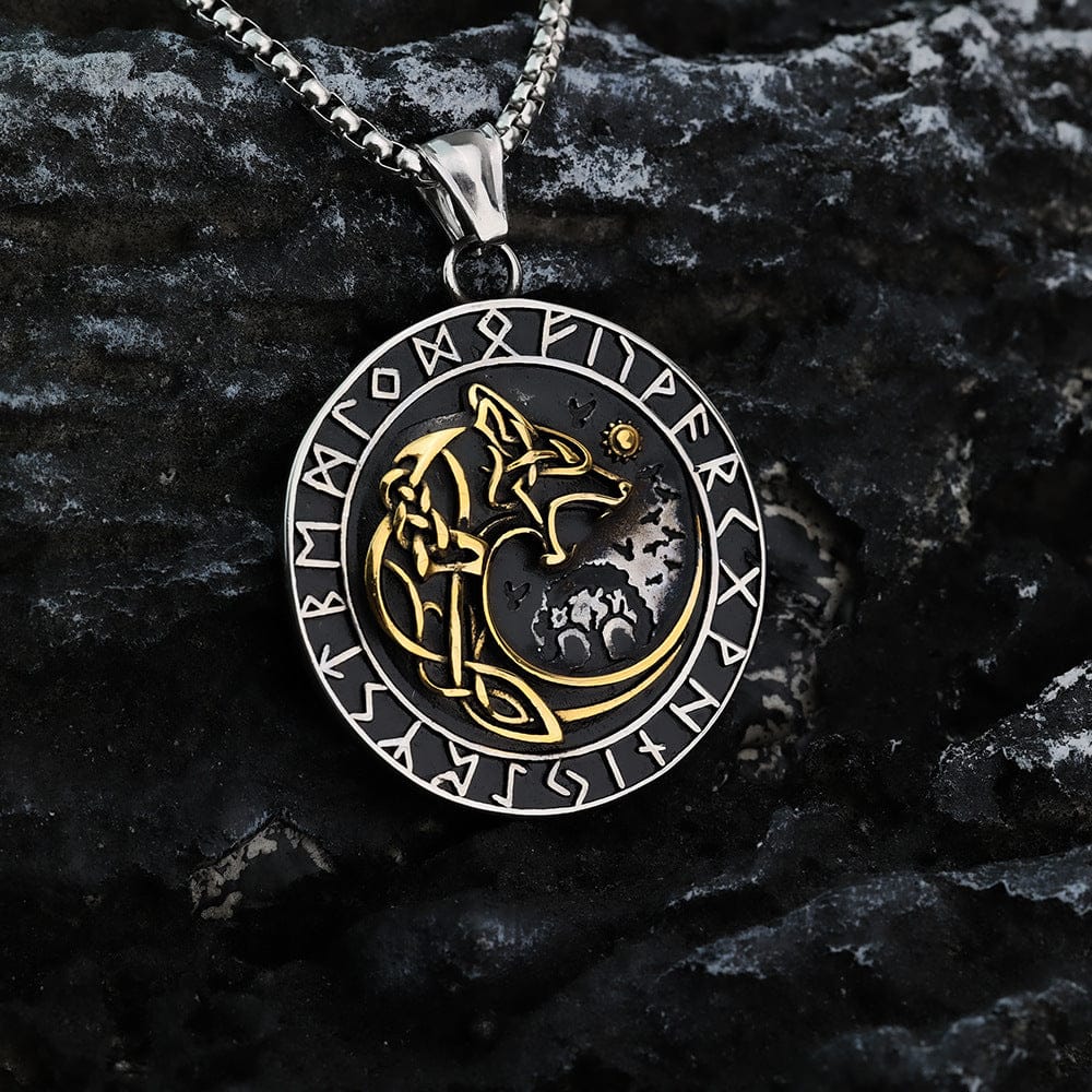 Men's Punk Runes Fenrir Necklace - Image 4