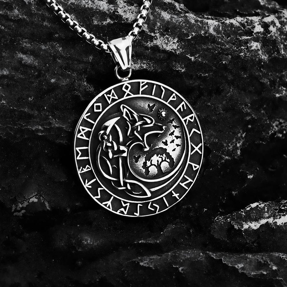 Men's Punk Runes Fenrir Necklace - Image 5