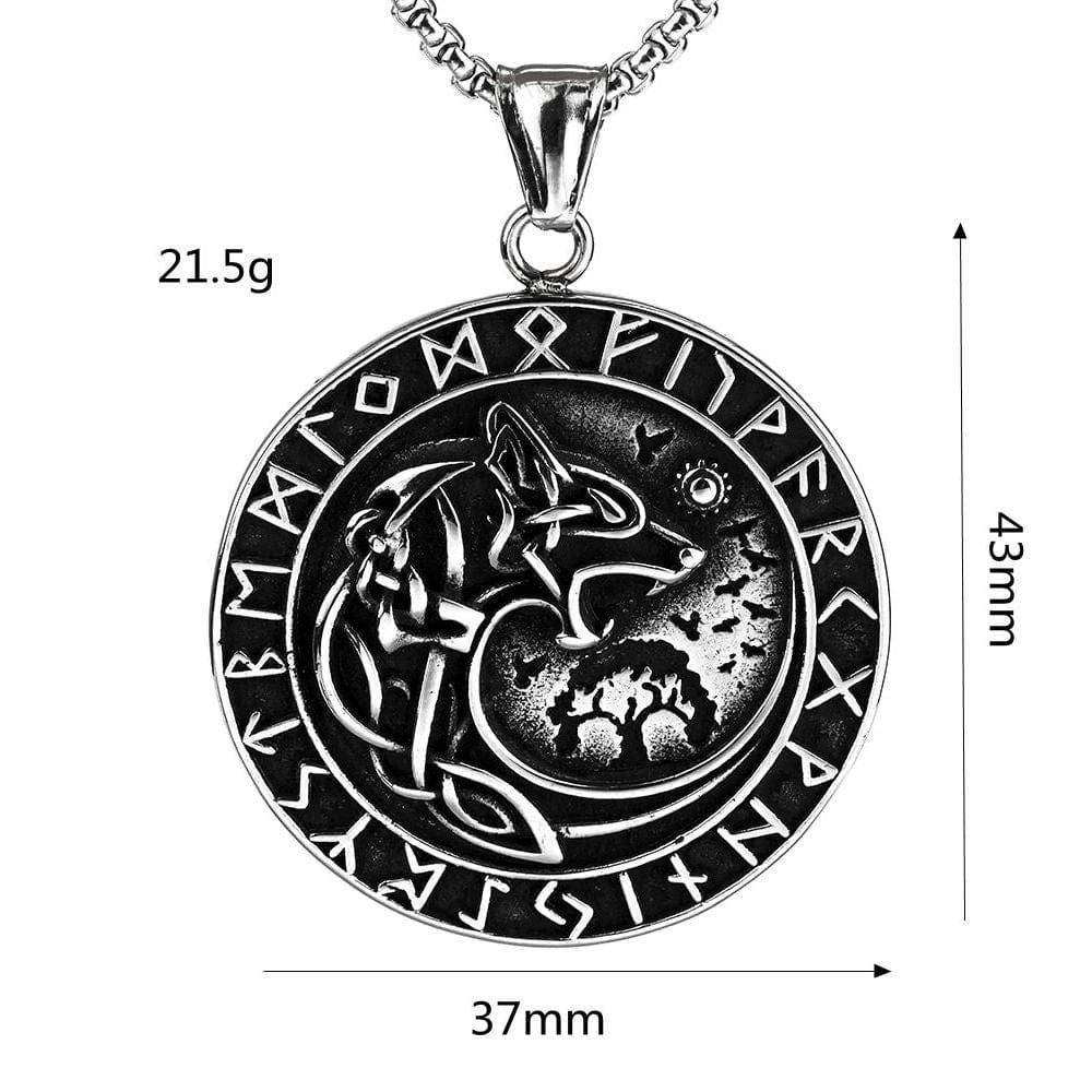 Men's Punk Runes Fenrir Necklace - Image 6