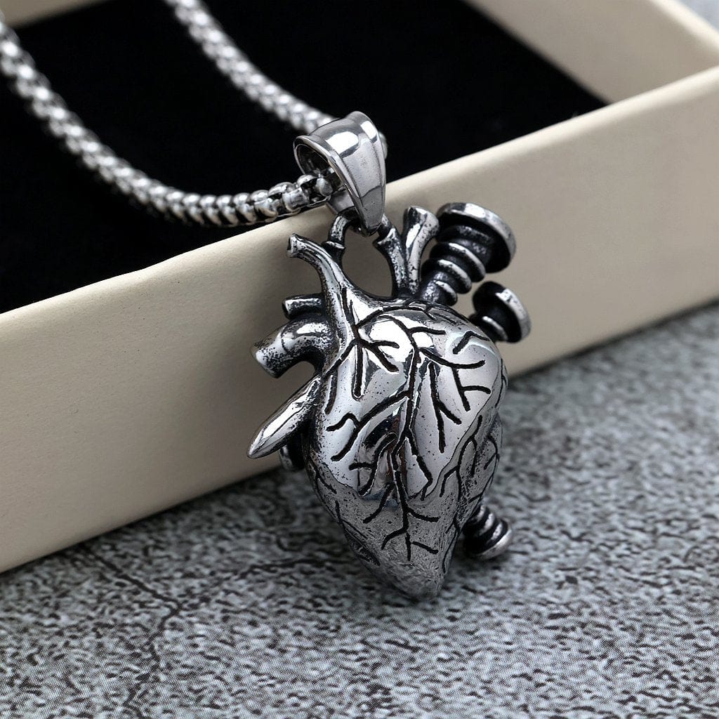 Men's Punk Screw Heart Necklace
