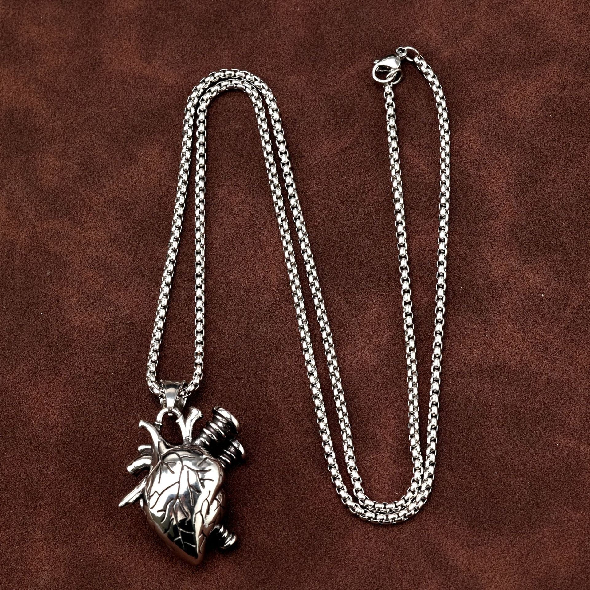 Men's Punk Screw Heart Necklace - Image 3