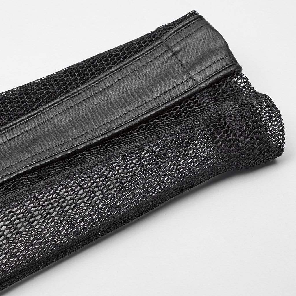 Men's Punk Sheer Mesh Hooded Coats - Image 9