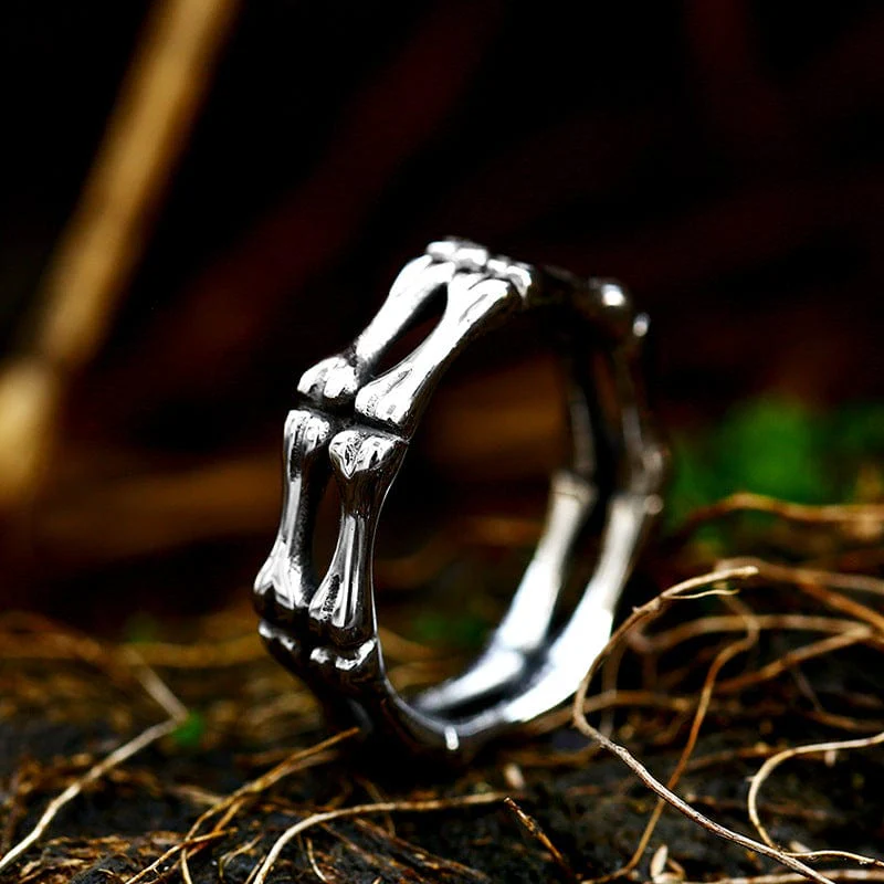 Men's Punk Skull Bone Ring - Image 2