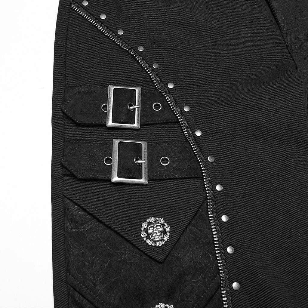 Men's Punk Skull Buckle Pants - Image 7